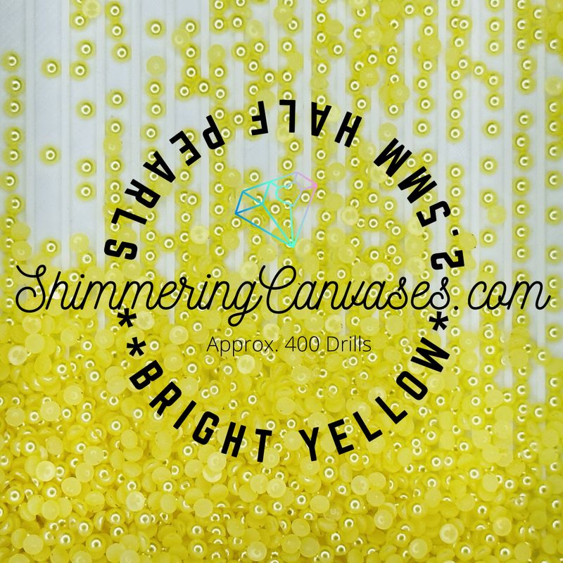 Bright Yellow 2.5mm Half Pearls (For Square Painting