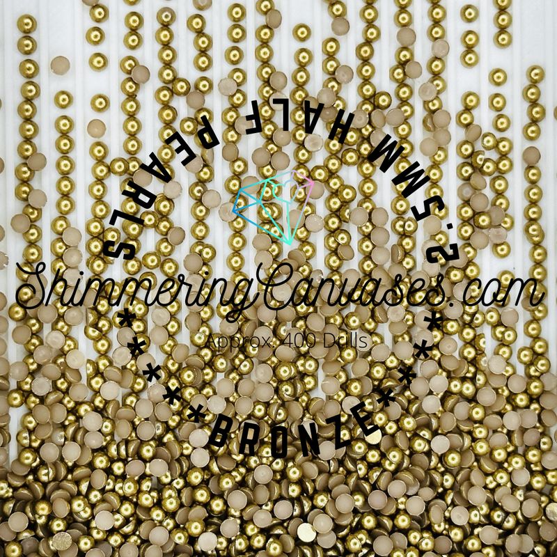 Bronze 2.5mm Half Pearls (For Square Painting