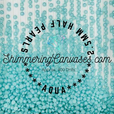 Aqua 2.5mm Half Pearls (For Square Painting