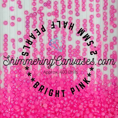Bright Pink 2.5mm Half Pearls (For Square Painting