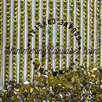Square Crystal DMC #444 Lemon, Dark
