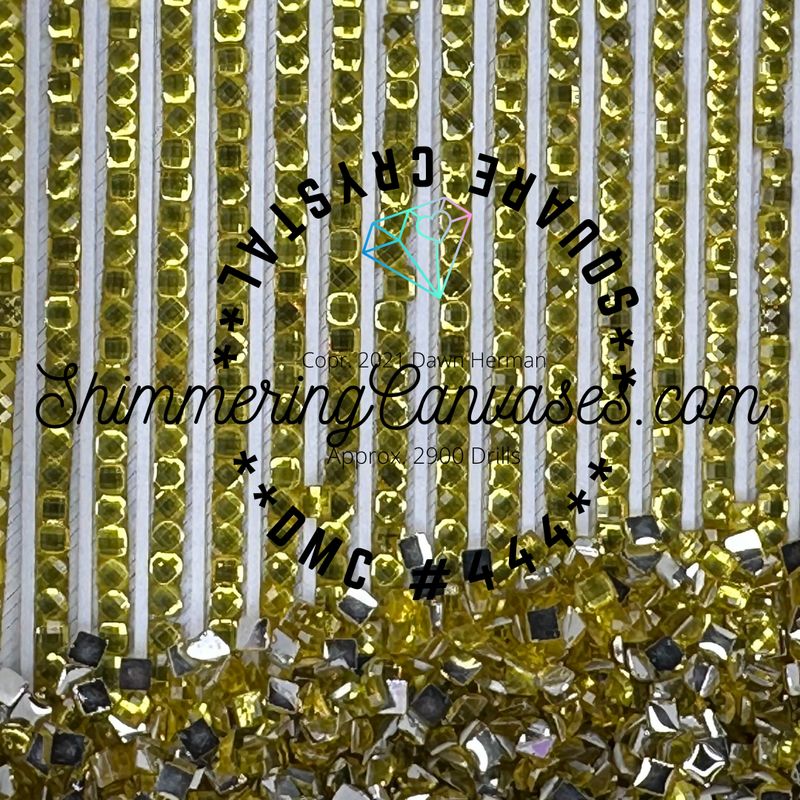 Square Crystal DMC #444 Lemon, Dark