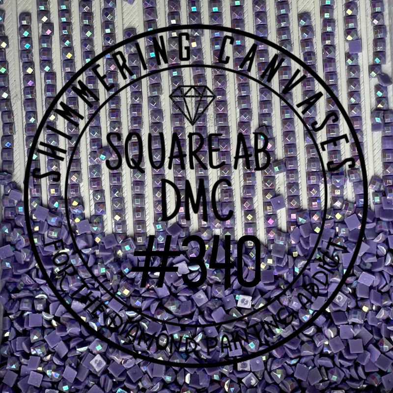 Square AB Drills DMC #340 Blue Violet Med