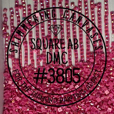 Square AB Drills DMC #3805 Cyclamen Pink
