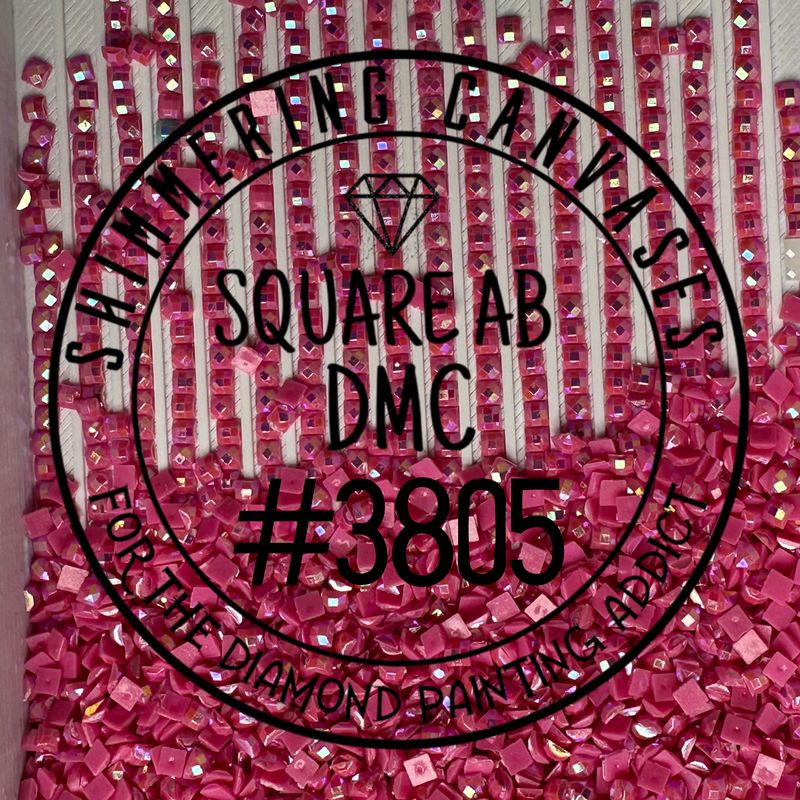 Square AB Drills DMC #3805 Cyclamen Pink