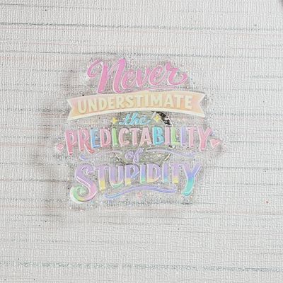 Cover Minder "Never Underestimate the predictability of Stupidity"