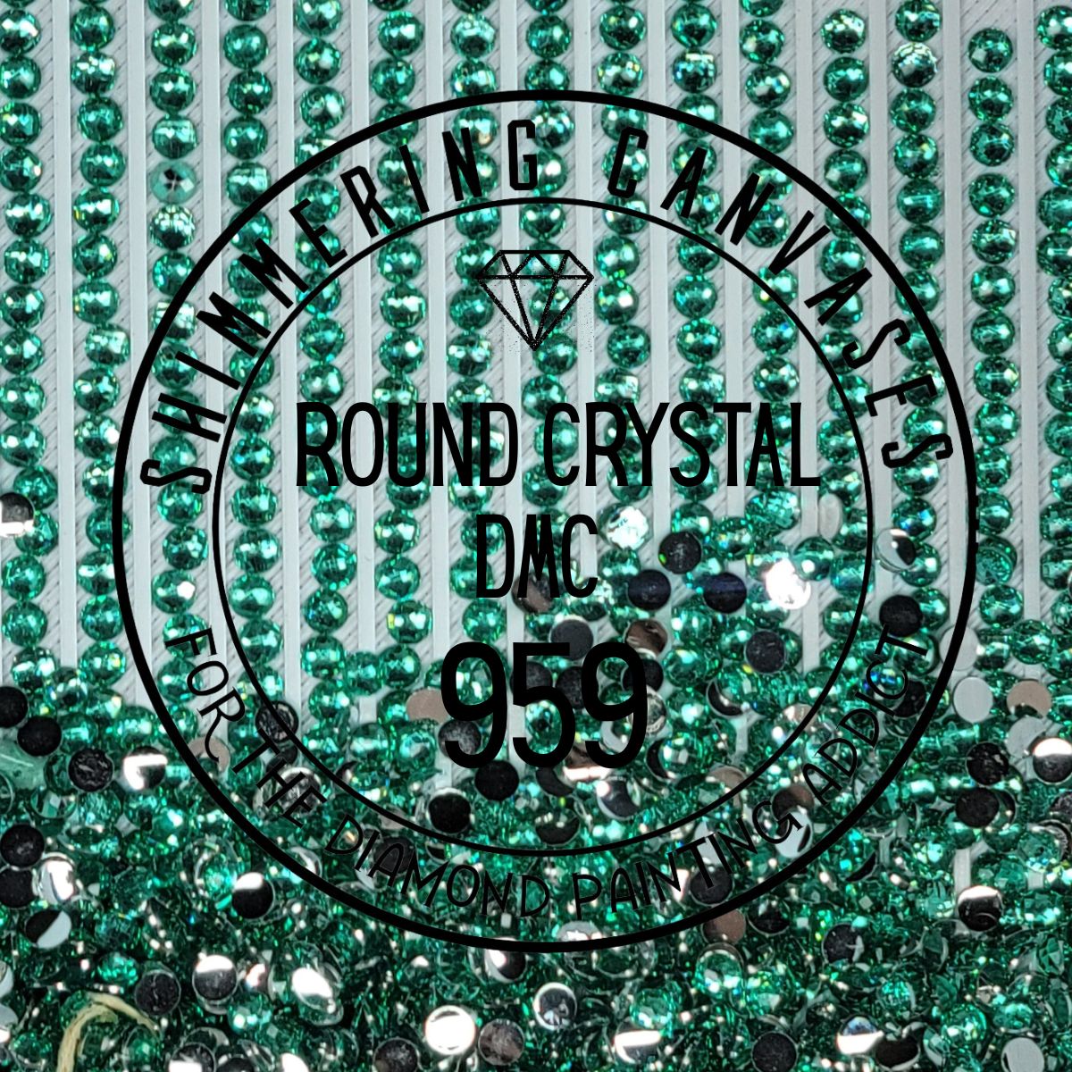 Round Crystal Drills DMC #959 Sea Green Medium