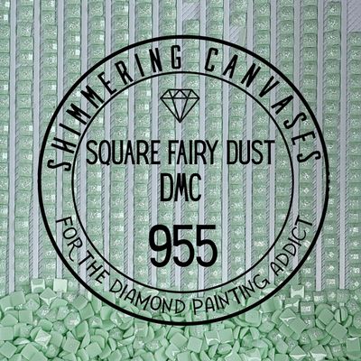 Square Fairy Dust Drill DMC #955 Nile Green, Light