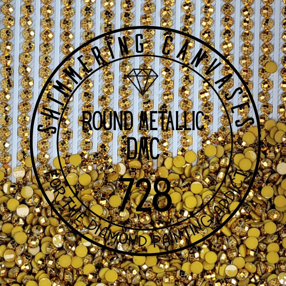 Round Metallic Drill DMC #728 Golden Yellow