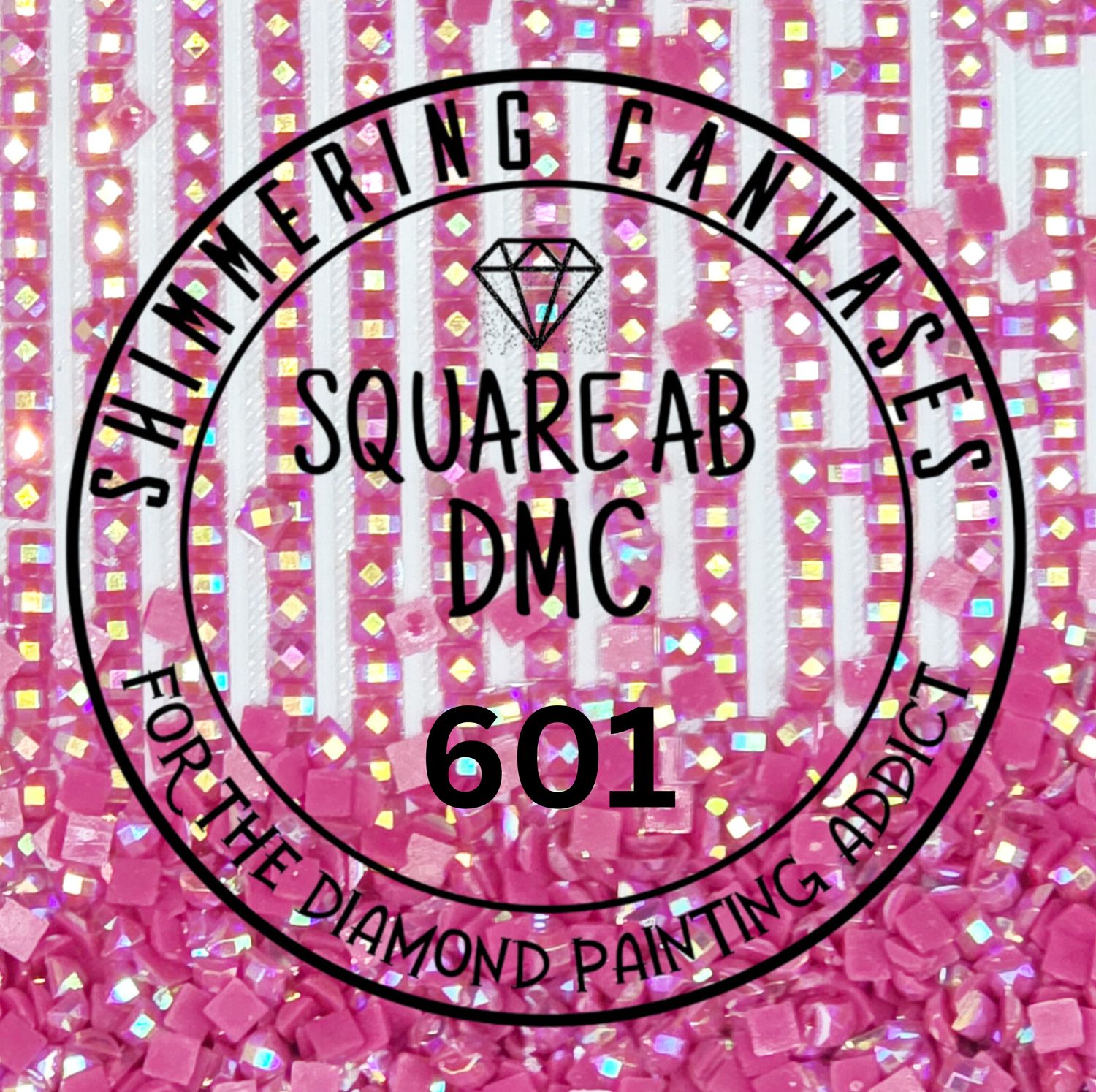 Square AB Drills DMC #601 Cranberry, Dark