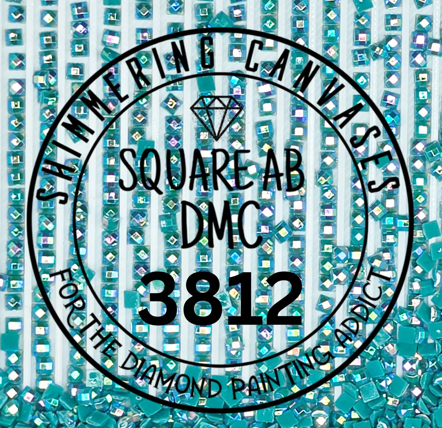 Square AB Drills DMC #3812 Seagreen, Very Dark