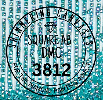 Square AB Drills DMC #3812 Seagreen, Very Dark