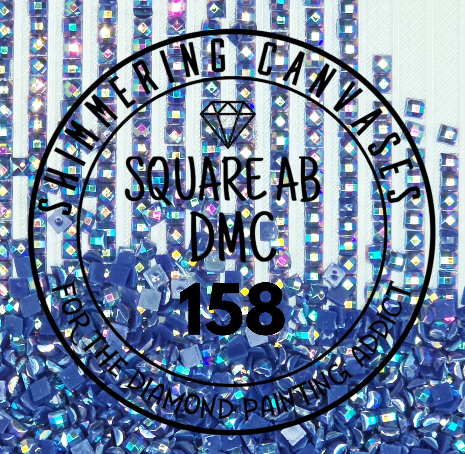 Square AB Drills DMC #158 Blue, Dark