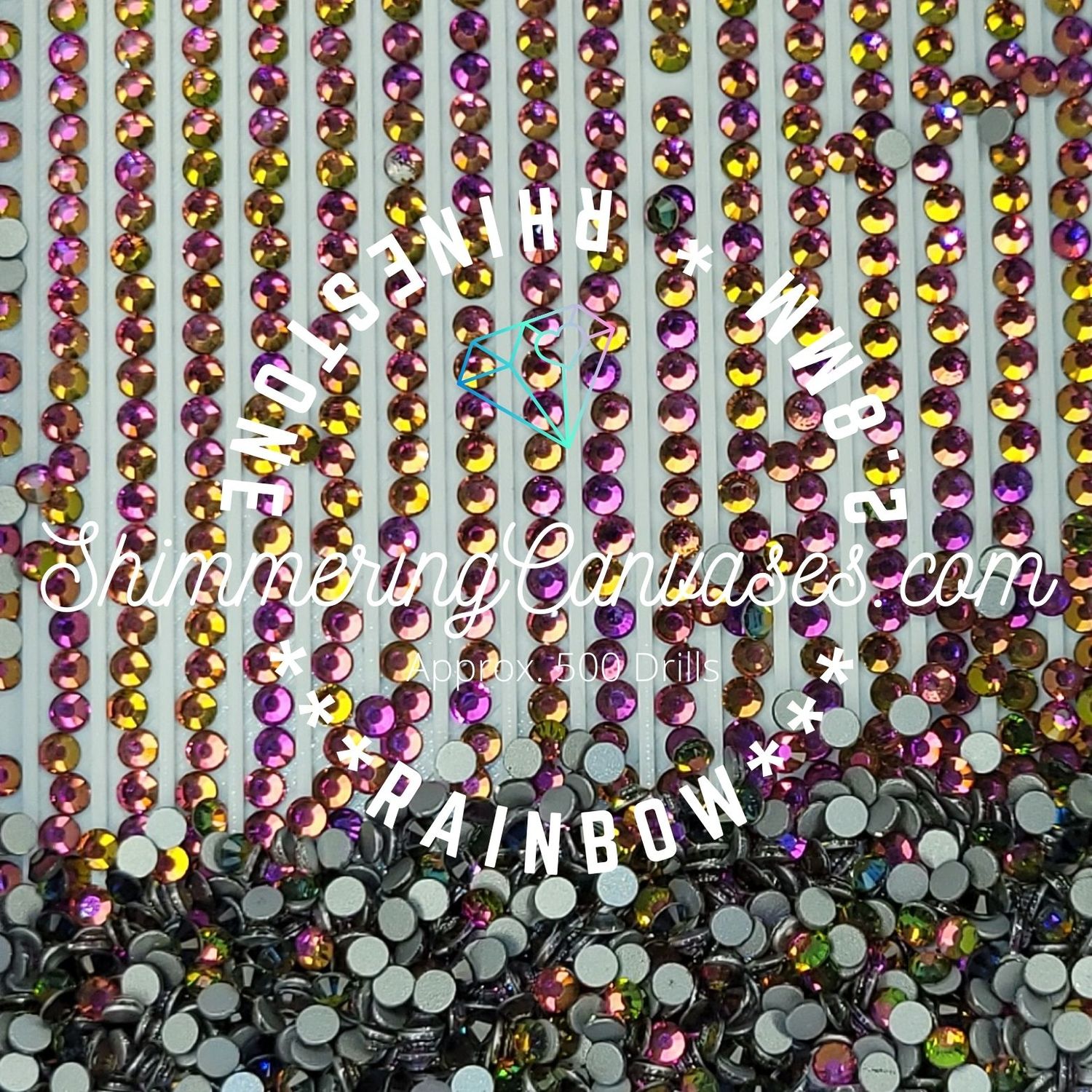 2.8mm Rhinestone set of 51 colors 500 pcs each color (Round)