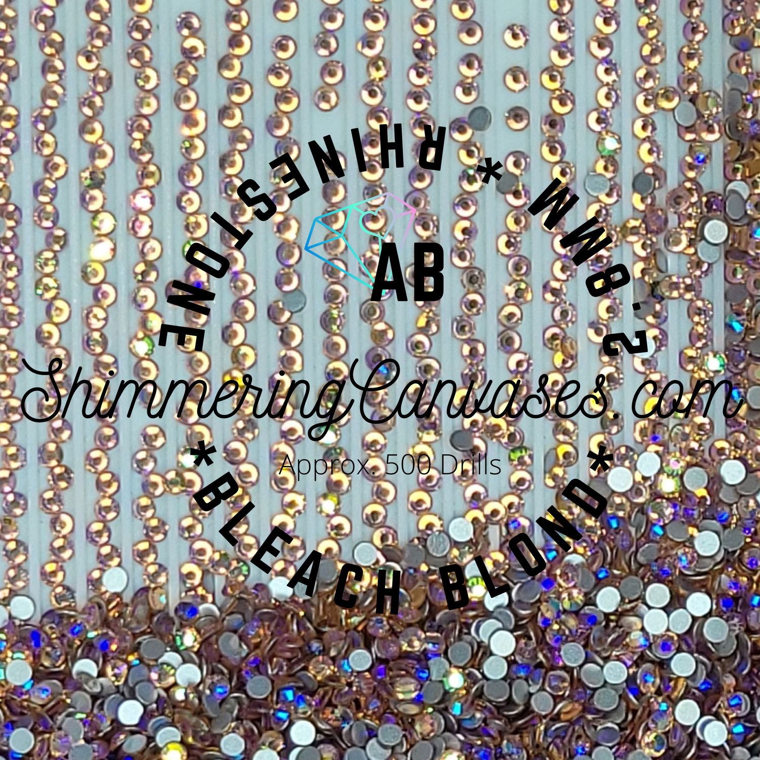 2.8mm Rhinestone set of 51 colors 500 pcs each color (Round)