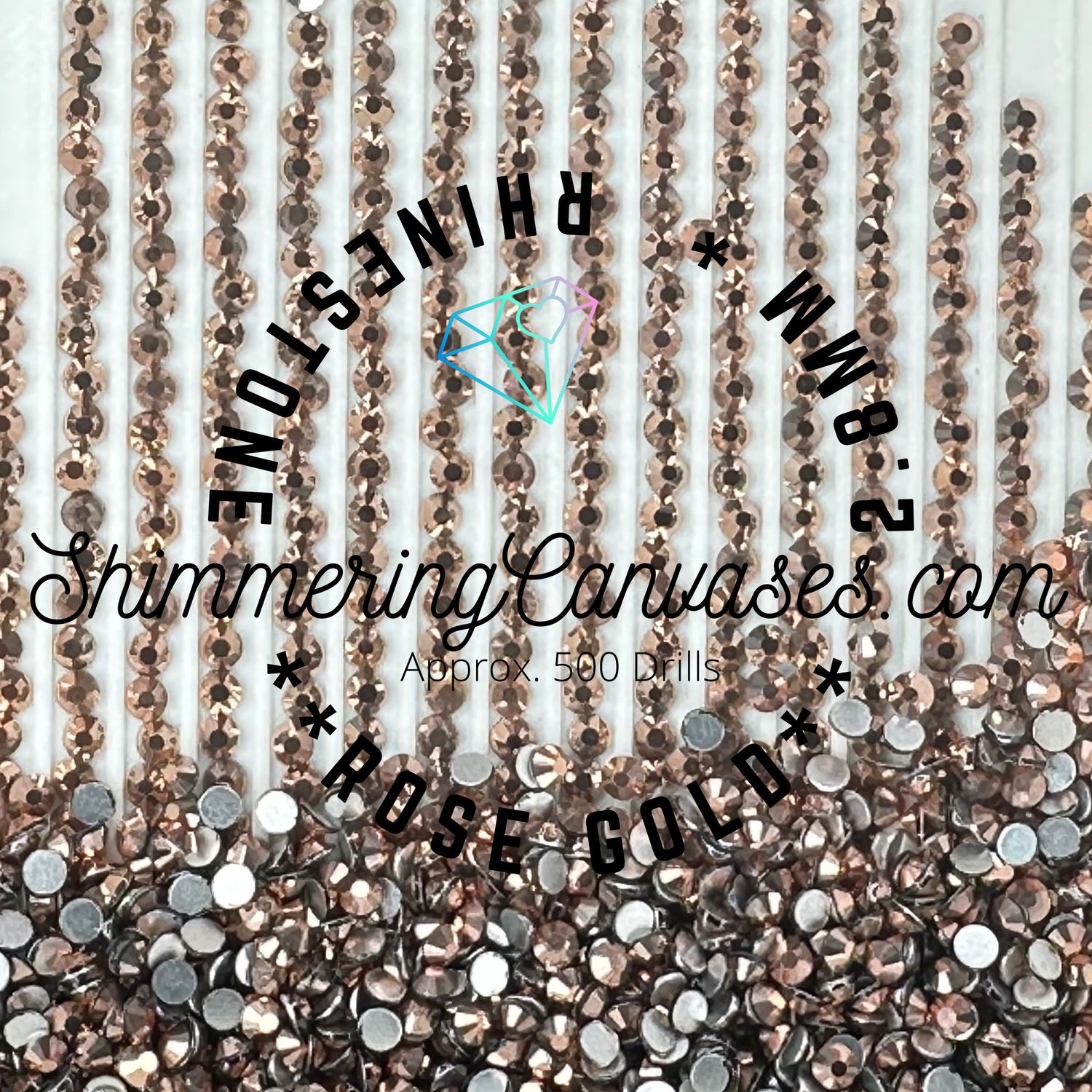 2.8mm Rhinestone set of 51 colors 500 pcs each color (Round)