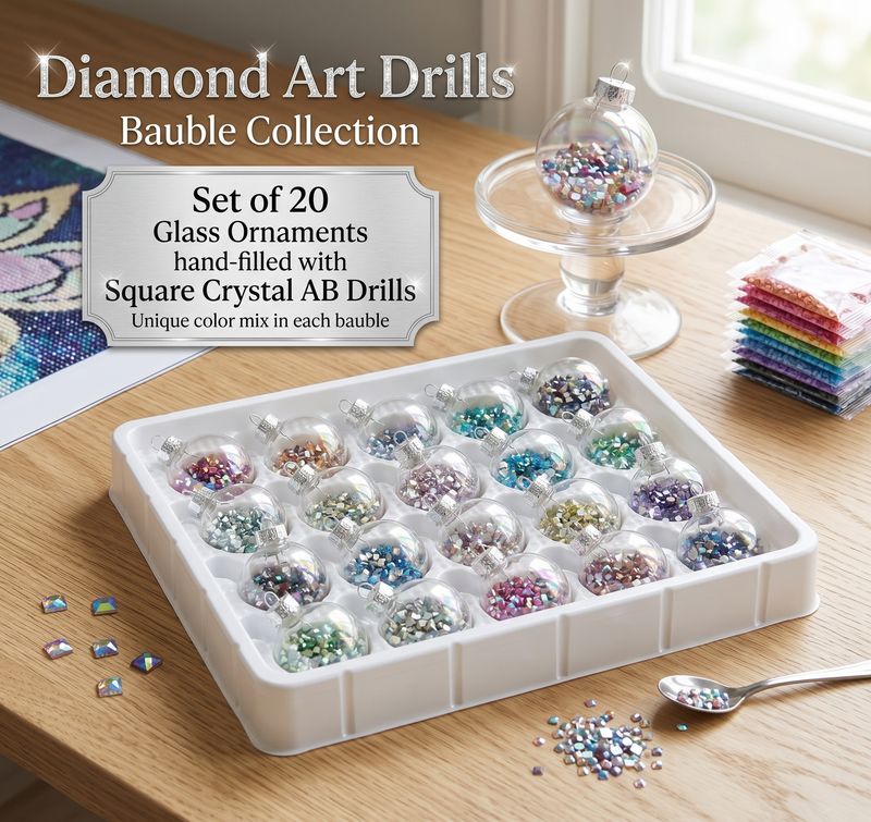Square Crystal AB Ornament Christmas Gift Set