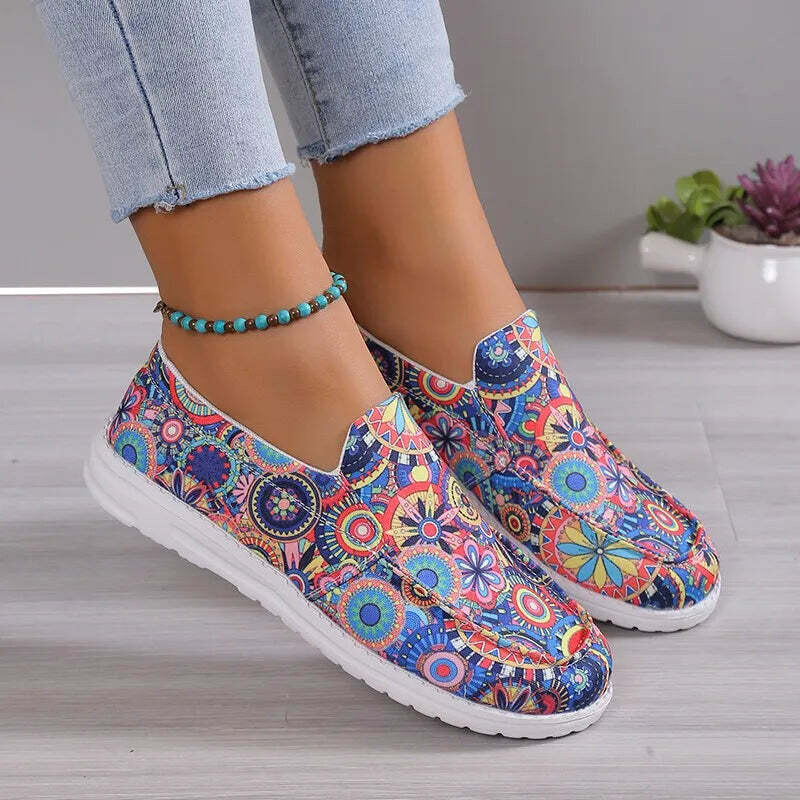 Women Shoes Basic Flat Shoes Trend Casual Flat Shoes Round Toe Wedge Heel Single Shoes Walking Shoes Slip On Loafers Sport Shoes