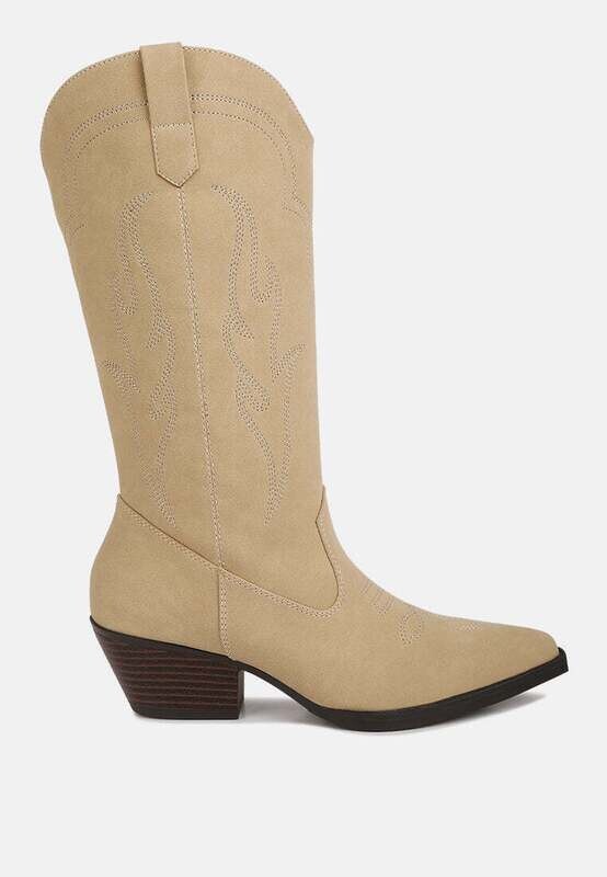 ginni embroidered calf boots
