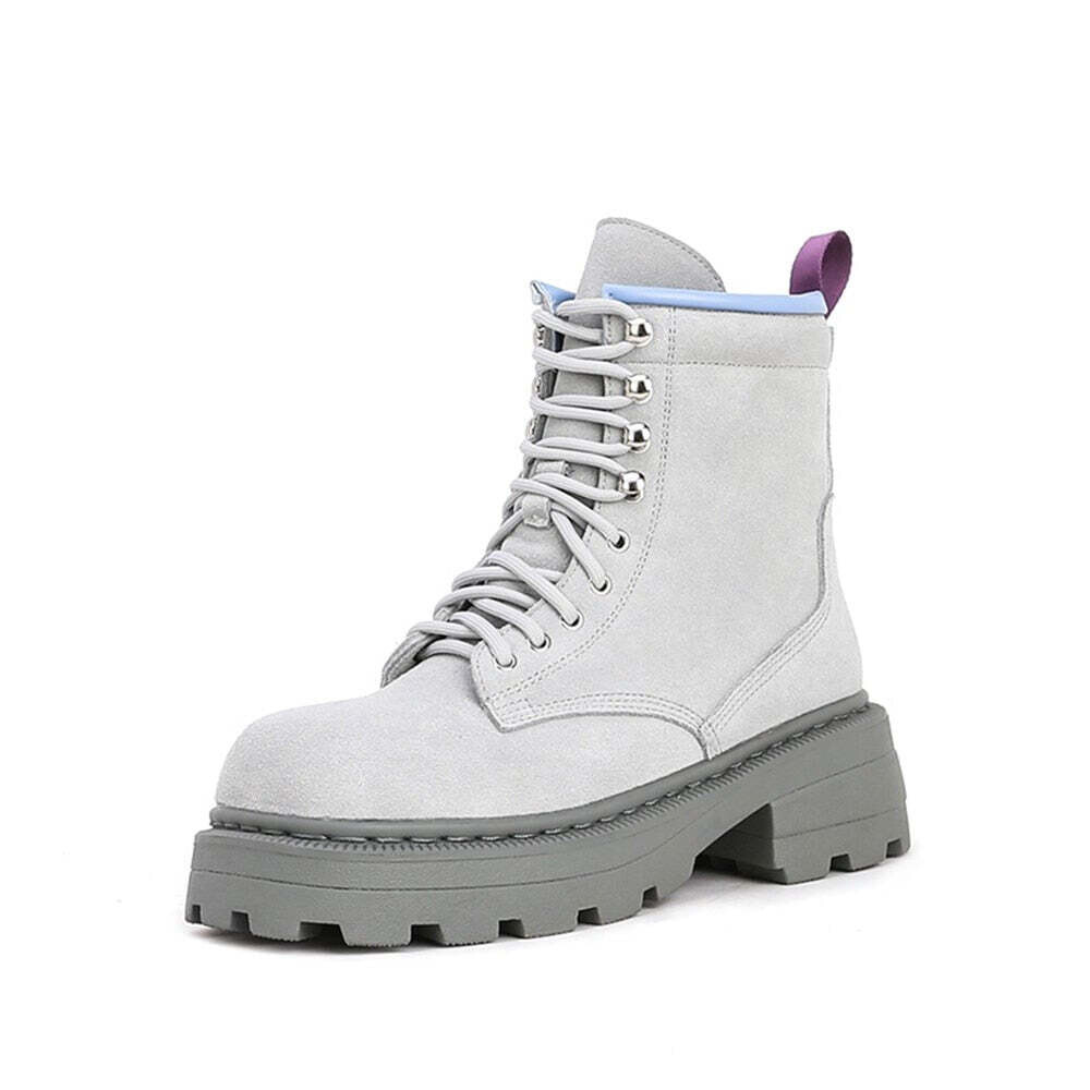 Woman‘s Ankle Boots Motorcycle Boots Wool Snow Boots ANKLE Square heel Square Toe British Style Martin Boots