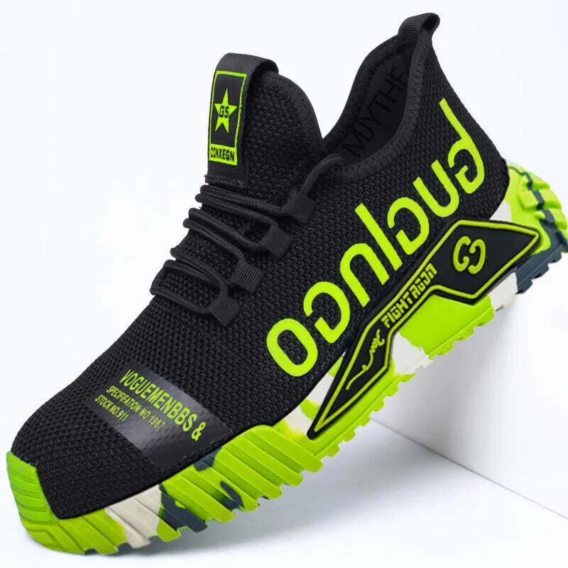 Fashion Sports Shoes Work Boots Puncture-Proof Safety Shoes Men Steel Toe Shoes Security Protective Shoes Indestructible