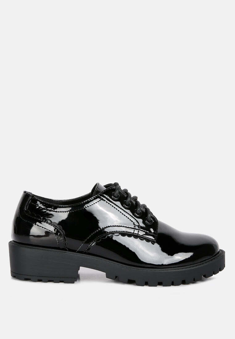 whittle patent lace up derby shoes