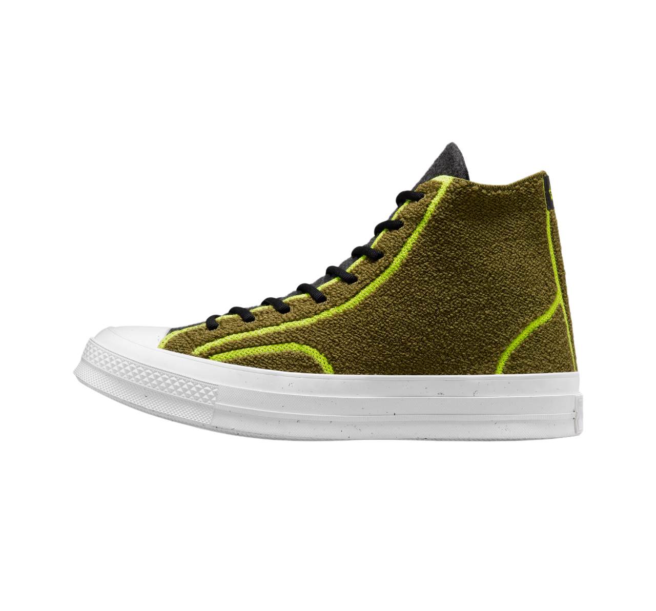 Womens Converse Renew Remix Chuck 70 High Top Show Dark Moss/Black/Lime Twist