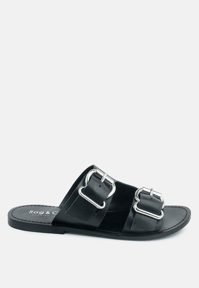 kelly flat sandal with buckle straps