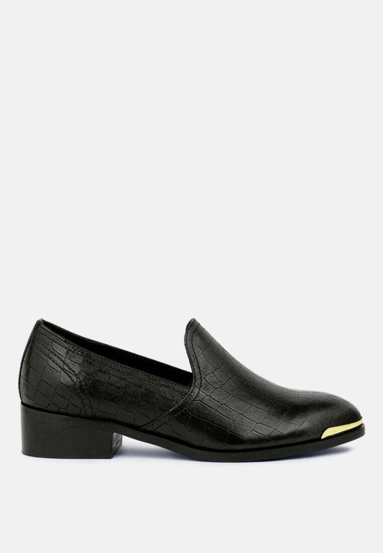 lilliam metal highlight casual leather loafers