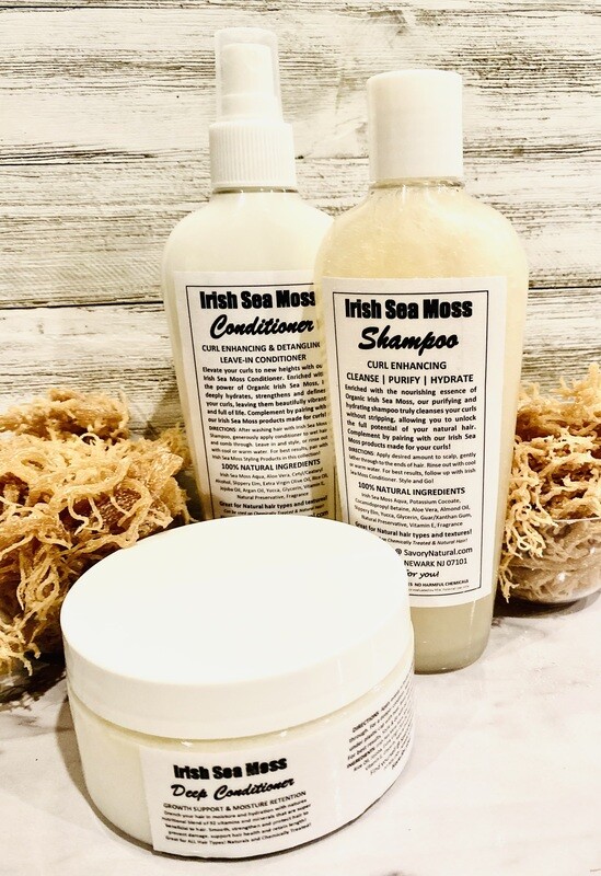 Irish Sea Moss Natural Curl Enhancing Shampoo + Conditioner + Deep Conditioner