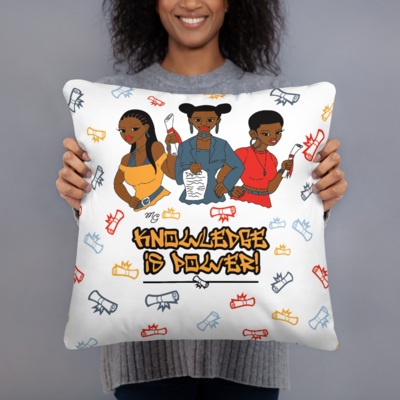 M.G. Knowledge Is Power Spun Polyester Square Pillow