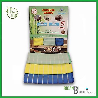 PANNI PULIZIA IN FIBRA NATURALE DI BAMBÙ 350G 40X40CM 3 PEZZI