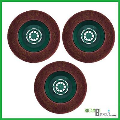 SET SPAZZOLE 3 PEZZI PAD ABRASIVO LUCIDATRICE FOLLETTO PL510 - PL512 COMPATIBILE
