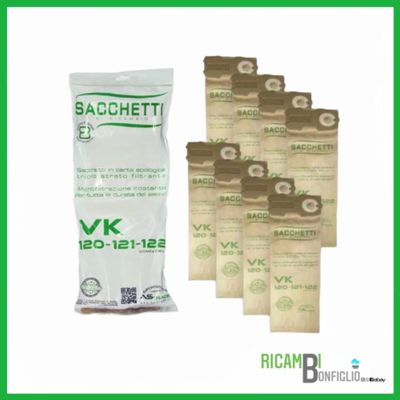 SACCHETTI FOLLETTO VK120 - VK121 - VK122 8PZ COMPATIBILI