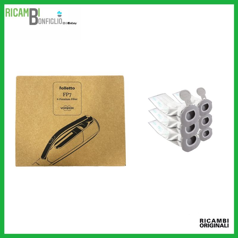 SACCHETTI 6PZ SUPER FILTRELLO FOLLETTO VK7S ORIGINALI