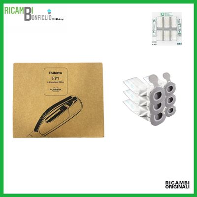 SACCHETTI + DOVINA 6PZ SUPER FILTRELLO FOLLETTO VK7S ORIGINALI