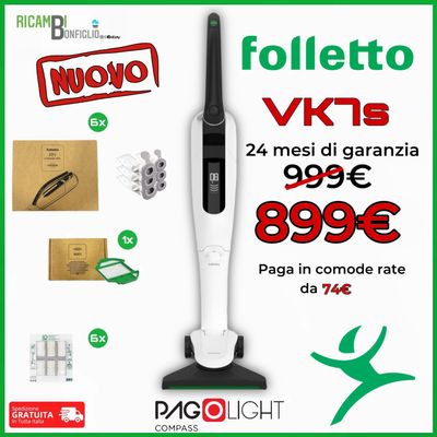 ASPIRAPOLVERE FOLLETTO VK7S NUOVO ORIGINALE