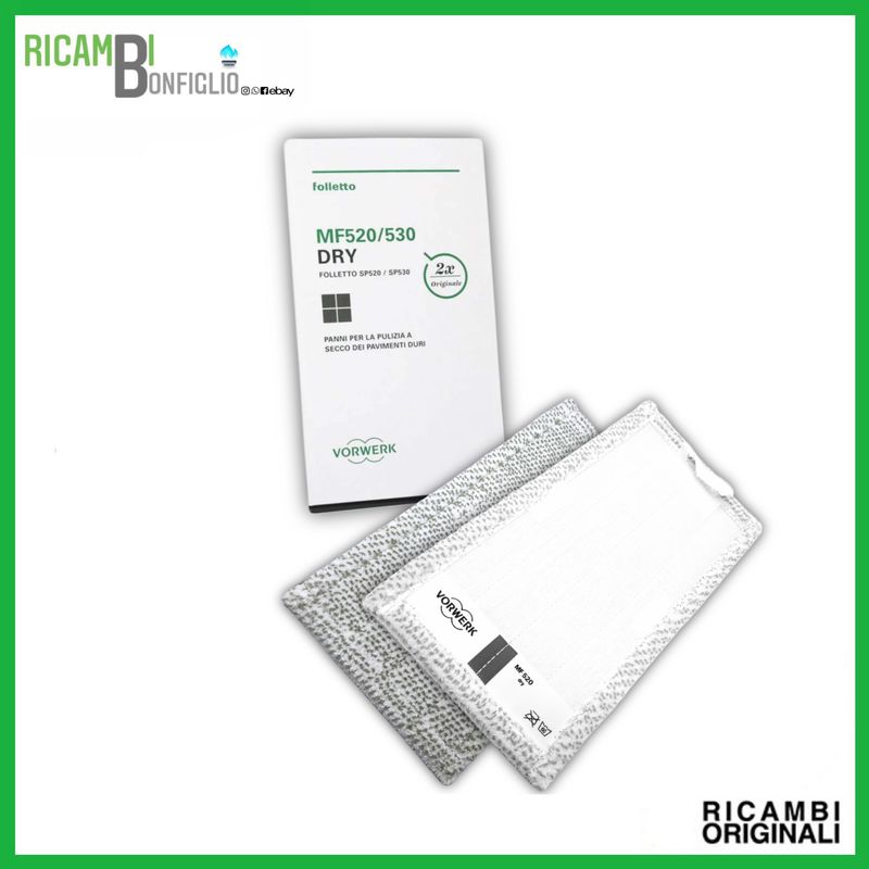 SET PANNI DRY PULIZIA A SECCO PULILAVA  FOLLETTO SP520 - SP530 ORIGINALI