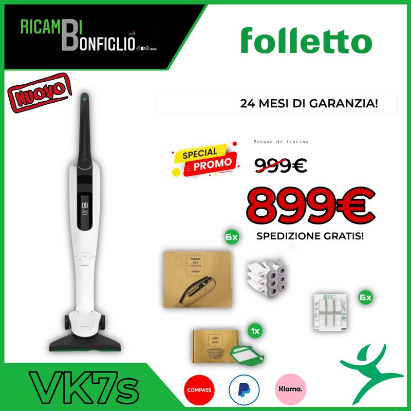 ASPIRAPOLVERE FOLLETTO VK7S NUOVO ORIGINALE