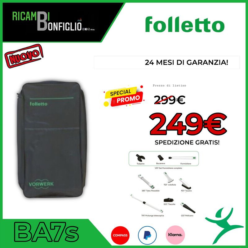 FOLLETTO KIT PULIZIA AEREA BORSA BA7 ACCESSORI VK7S NUOVO