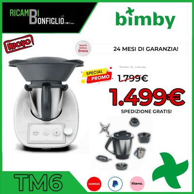 ROBOT DA CUCINA BIMBY TM6 NUOVO SHOW WHITE LIMITED EDITION CON DOPPIO BOCCALE