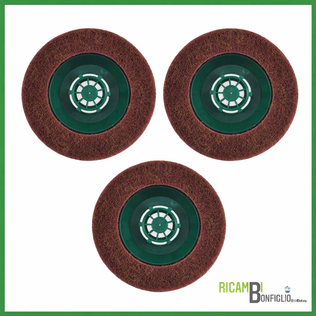 SET SPAZZOLE 3 PEZZI PAD ABRASIVO LUCIDATRICE FOLLETTO PL510 - PL512 COMPATIBILE