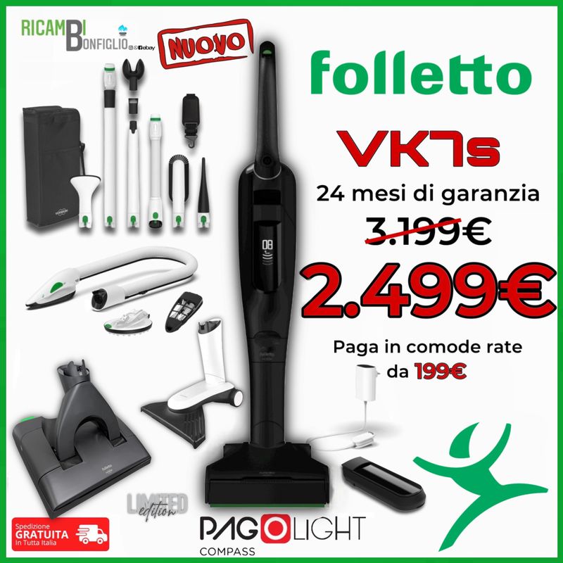 ASPIRAPOLVERE FOLLETTO VK7S BLACK LIMITED EDITION COMPLETO NUOVO ORIGINALE ASPIRAPOLVERE FOLLETTO VK7S BLACK LIMITED EDITION COMPLETO NUOVO ORIGINALE