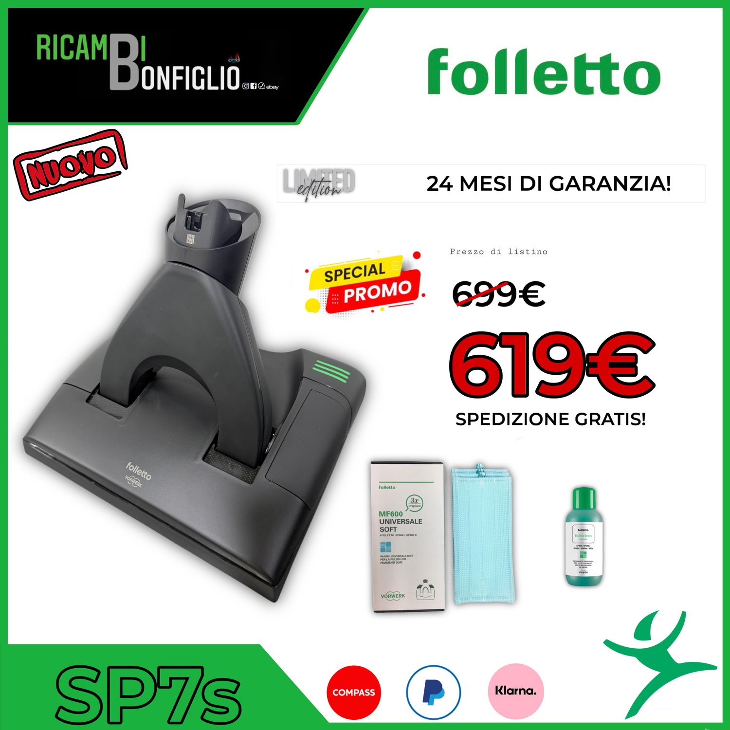 FOLLETTO PULILAVA  SP7S NERO BLACK LIMITED EDITION NUOVO