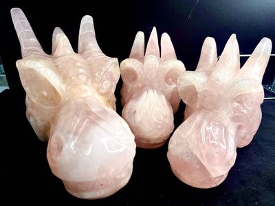 rose quartz dragon head