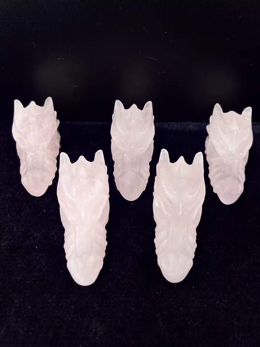 Rose Quartz Dragon Head