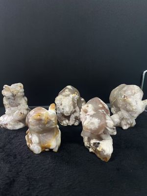 Flower Agate Caryings