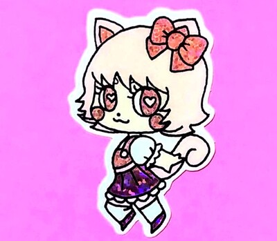 Sticker: Super Fluffy Squad! Pink Cat