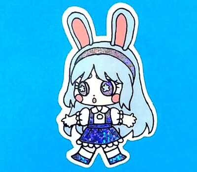 Sticker: Super Fluffy Squad! Blue Rabbit