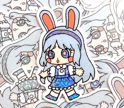 Sticker: Super Fluffy Squad! Blue Rabbit